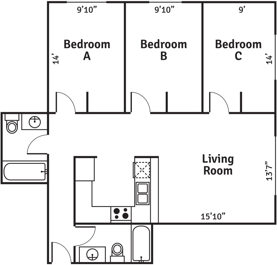 ph Apartments 3 bedroom layout